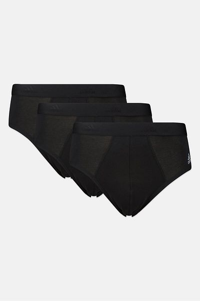 adidas Men 3 Pcs Brand Logo Brief, Black