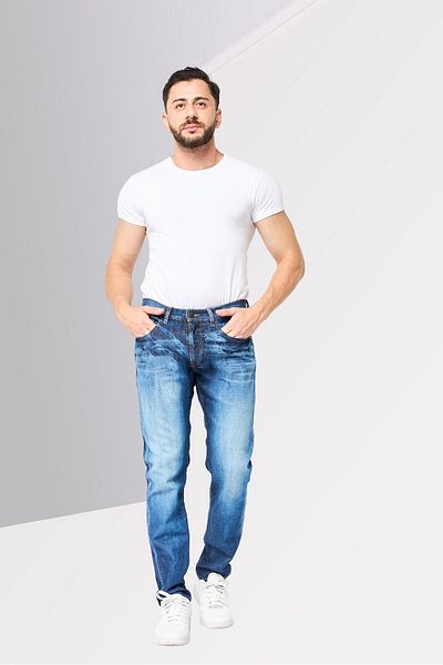 Diesel Men Slim Fit Washed Stretchable Denim, Blue