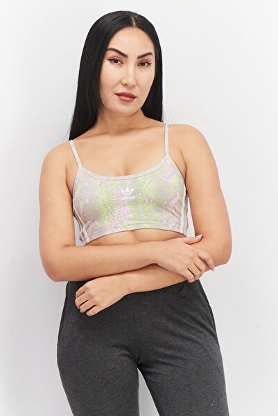 adidas Women Brand Logo Non-Padded Sports Bra, Pink