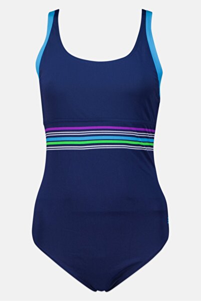 Zoggs ملابس سباحة نسائية من قطعة واحدة مطرزة بشعار، متعددة الألوان