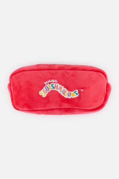 Squishmallows Kids Girl Plush Embroidered Logo Pencil Case, Pink