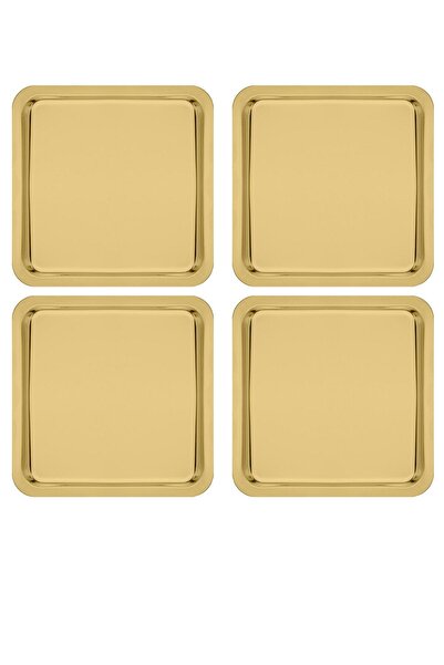 Atlas Mutfak صينية تقديم من الفولاذ المقاوم للصدأ باللون الذهبي مقاس 21 × 21 ...