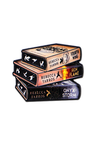 Miniso 8 دبابيس مطلية بالمينا من Fantasy Fourth Wing على شكل رسوم متحركة ودبوس ياقة على شكل دبوس ملابس على حقيبة الظهر.