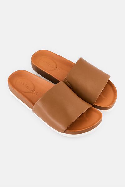 Gentle Souls Men Medium Montak One Band Slip On Slides, Brown