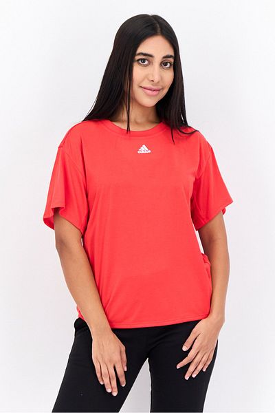 adidas Women Sportswear Fit Short Sleeves Training T-Shirt, Red
