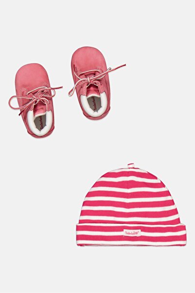 Timberland Toddlers Girl 1 Pair Lace Up Shoes And Beanie Set, Multicolor