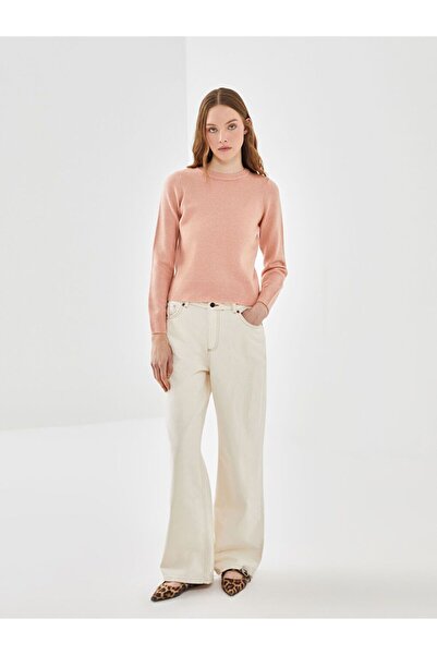 LC Waikiki Pulover de damă roz cu guler rotund