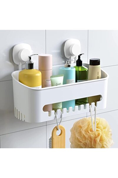 Generic حامل دش LUXEAR مزود بكوب شفط - رف قابل للإزالة بدون حفر - منظم قوي يت...