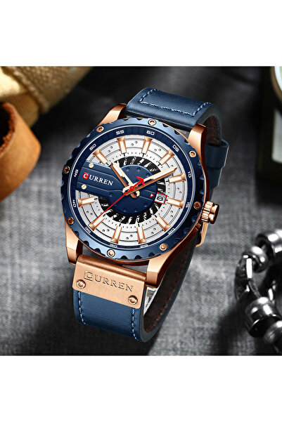 Curren 8374 Men's Waterproof Calendar Watch Simple Business Leather Watch