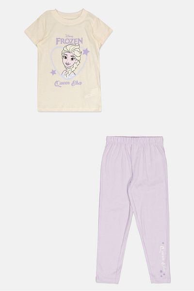 Disney Kids Girl 2 Pieces Frozen Queen Elsa Pajama Set, Multicolor
