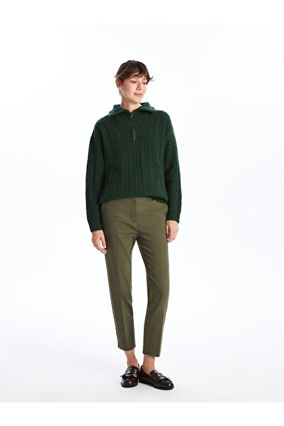 LC Waikiki Lcwaikiki Basic Mock Neck Self-Patterned Women's Knitwear Sweater