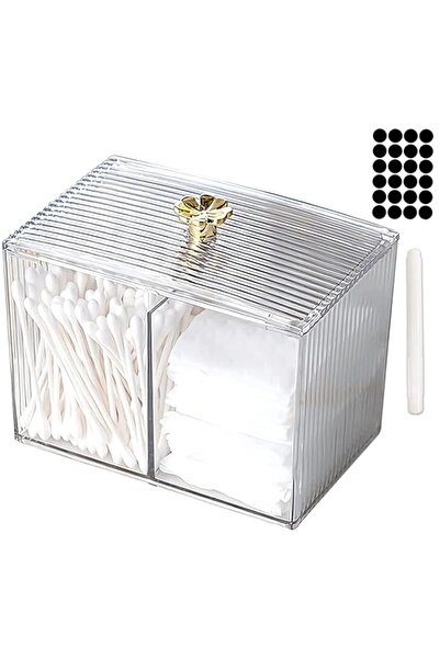 Generic حامل أعواد قطنية أكريليك، حامل أعواد قطنية، وعاء حمام مع موزع غطاء، م...