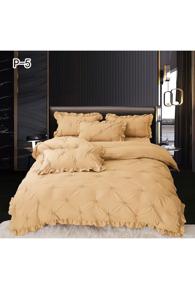 FIONNA.RO Bed Linen With Pleats And Ruffles - Mustard Yellow