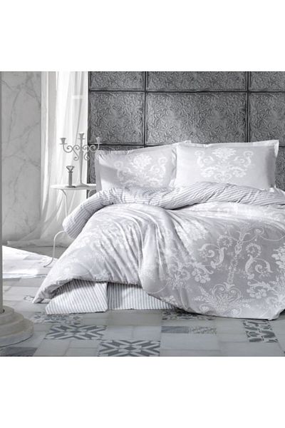 Ralex Lenjerie pat dublu Bumbac 100% Ranforce 4 piese extra large, cearsaf pat 240 x 260 cm, pilota 200 x