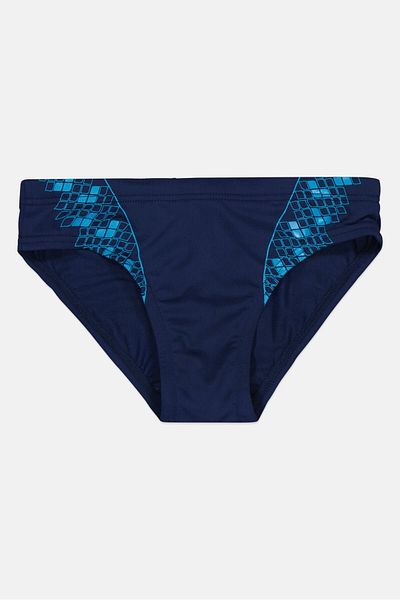 ARENA Kids Boy Brand Logo Swimwear Brief, Navy Blue