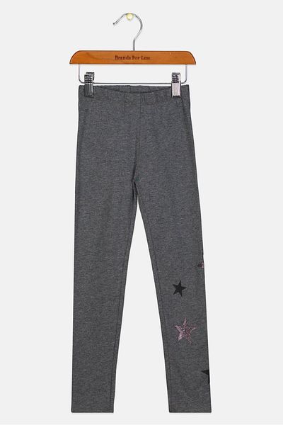 GAP Kids Girl Star Print Pull On Leggings, Heather Grey
