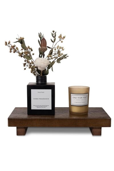 Generic زوكاتيا WEN448 منظم حمام صغير، صواني خشبية مزخرفة، حامل مستحضرات تجمي...