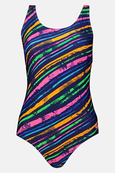 Zoggs Women Stripe One Piece Swimsuit, Multicolor