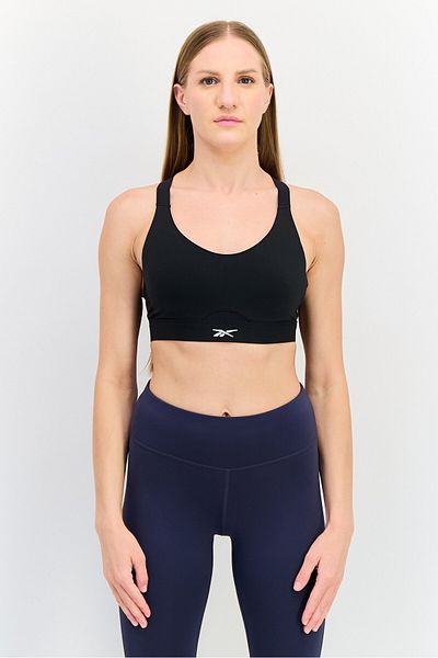 Reebok Women Sportswear Fit Brand Logo Training Bra, Black