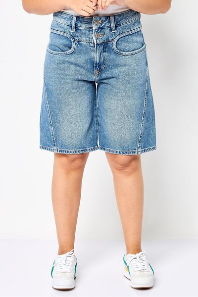 Diesel Women Washed Denim Shorts, Blue