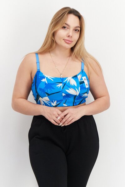 adidas Women Sportswear Fit Lightly Padded Sports Bra, Blue Combo