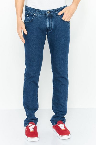 Karl Lagerfeld Men Regular Fit Washed Stretchable Denim Jeans, Med Blue