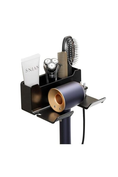 Generic حامل مجفف الشعر من ليتل وورلد - منظم حمام، حامل مجفف شعر مثبت على الح...