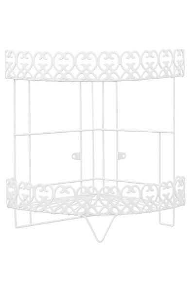 Generic رف حمام زاوية من فيتو، مكون من طبقتين، منظم حمام موفر للمساحة، مصنوع ...