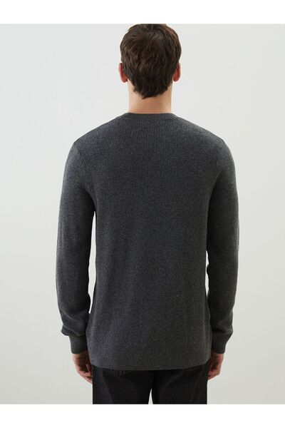 LC Waikiki Ανδρικό πλεκτό πουλόβερ Anthracite Crew Neck