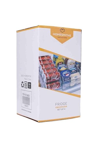 Generic Homesmiths Fridge Organizer Set Of 4, Stackable Storage Organizer, Clear Cupboards Organizers, Bins