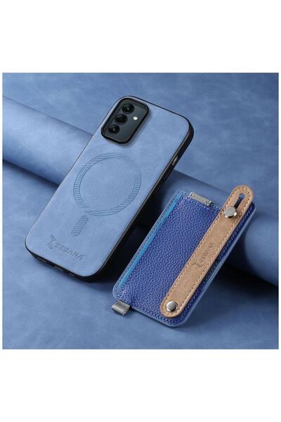 Zebana Samsung Galaxy A17 Compatible Case 2in1 Best Leather Case with Card Holder Blue