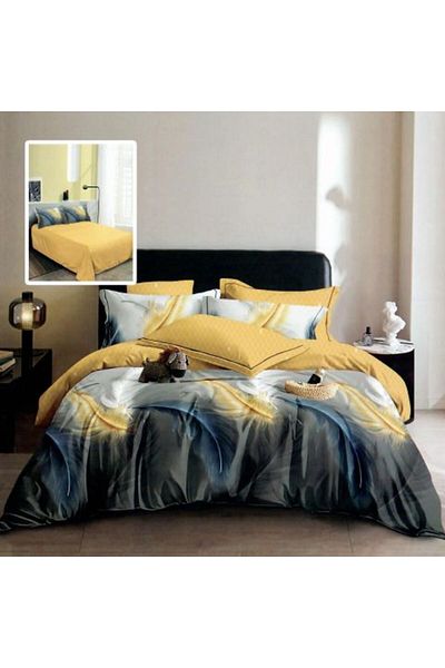 Ralex Economic Double Bed Linen Set Finet 6 Pieces + 2 Quilted Pillows 50 x 70 cm + Quilt 200 x 215 cm Spr