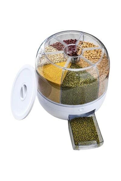 Generic AWH 6-Grid Rice Storage Container - Rice & Grain Storage Container Rotating Rice Storage Bucket One