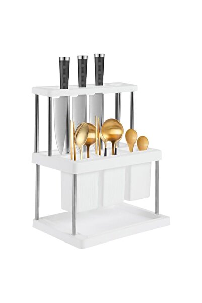 Generic Knife Block Holder Drainer Rack, Universal Kitchen Storage Stand, Spo...