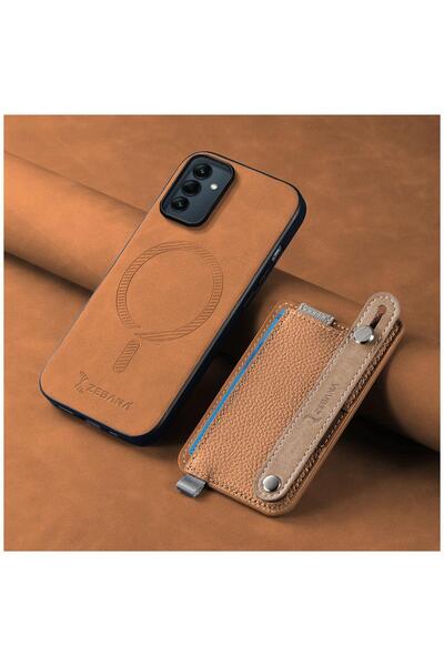 Zebana Samsung Galaxy A17 Compatible Case 2in1 Best Leather Case with Card Holder Brown