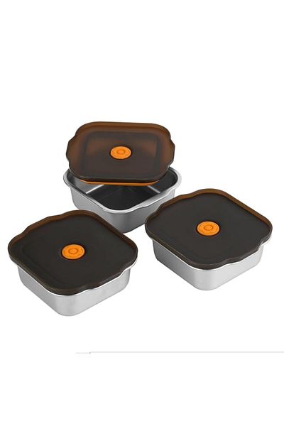 Generic Food Storage Containers with Translucent Lids, Stainless Steel Small Food Lunch Box Containers, 15.