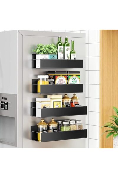 Generic U-HOOME Magnetic Spice Rack for Fridge Side Shelf Organizer,Metal Magnetic Fridge Shelf,Microwave O