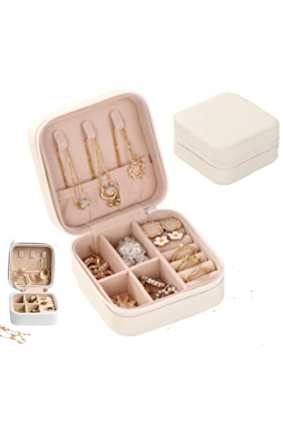 Generic حقيبة سفر للمجوهرات، منظم مجوهرات صغير للسفر، صندوق مجوهرات محمول منظ...