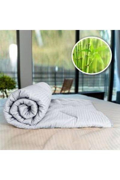Ralex Quilted Bamboo Winter Quilt with Damas Face Cotton 100% Linear 160 x 210 cm, White