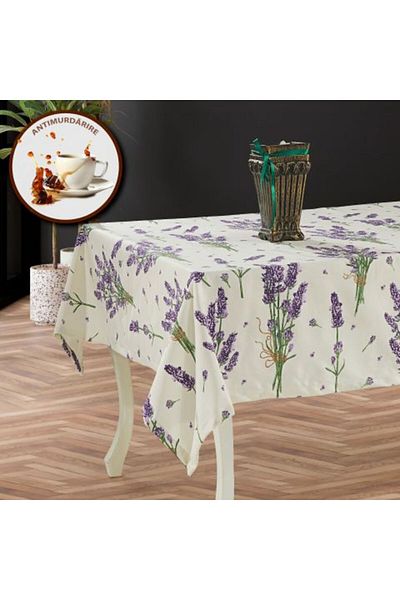 Ralex Anti-stain Tablecloth 100% Cotton 160 x 220 cm, Lavender Purple