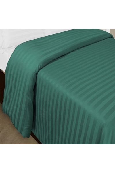 HomePuls Cearsaf de pilota pat dublu Damasc Policoton dunga 1 cm, 160 x 220 cm, Verde