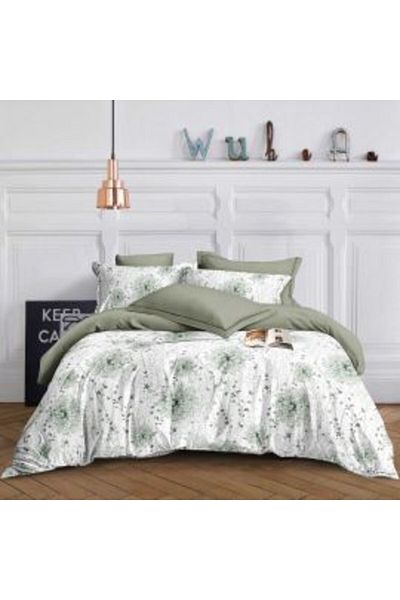 Ralex Double Bed Linen Economy 4 Pieces, Floral Print Green ECN 17