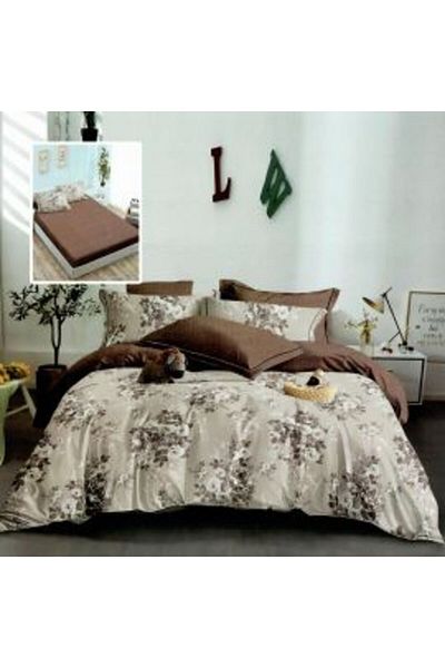 Ralex Double Bed Linen Finet Cotton 6 Pieces with Mattress Cover 160 x 200 or 180 x 200 cm, Quilt 200 x 23