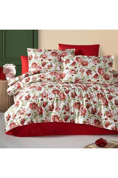 Ralex Double Bed Linen 100% Cotton Ranforce 4 Pieces Extra Large, Sheet 240 x 260 cm, Duvet Cover 200 x 22