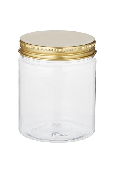 Generic Round Pet Bottles and Jars with Gold Lid 4-Piece, 250 ml Capacity Mul...