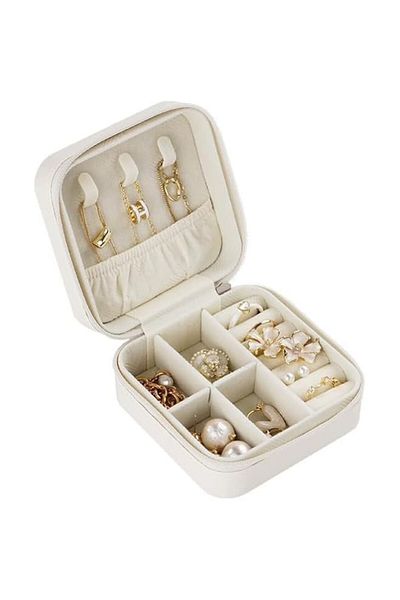 Generic Jewelry Case, Small PU Leather Jewelry Organizer Box Travel Essentials Christmas Gift for Women Gir