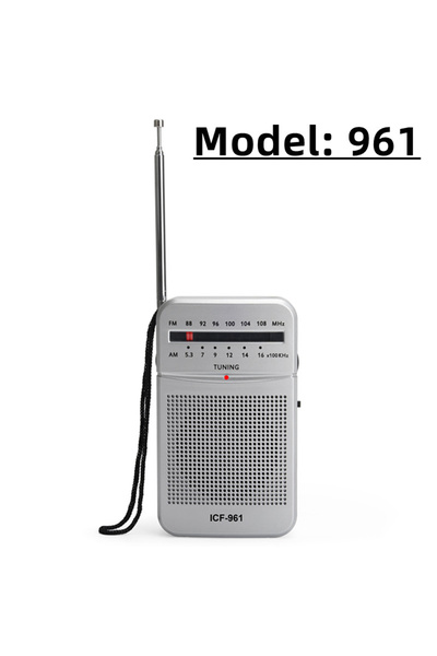 Vikefon 961 راديو صغير أبيض محمول، مشغل موسيقى ستيريو محمول AM FM، بطاريات AA...