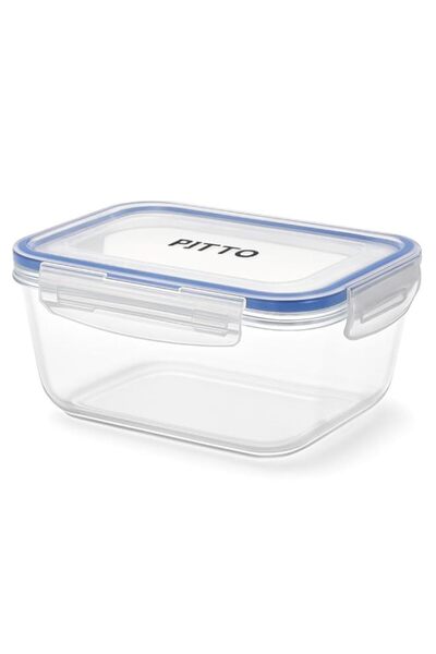 Generic FITTO 900 ml Square Plastic Food Storage Container – Airtight, Durable, and Freezer-Safe with Blue