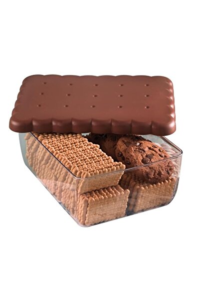 Generic حافظة بسكويت مستطيلة من سنيبس 077120، لون بني/شفاف، بلاستيك