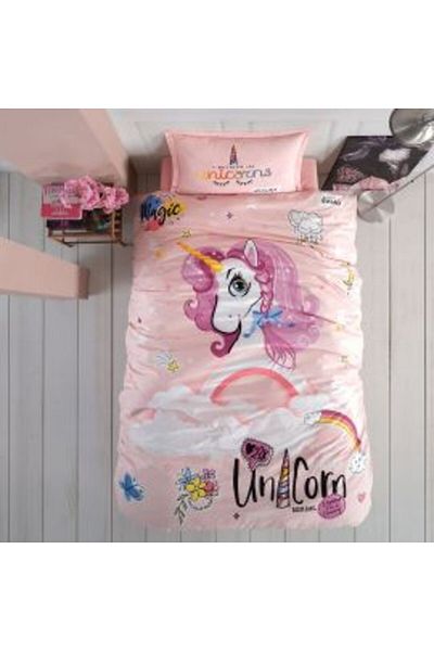 Clasy Lenjerie pat 1 persoană Bumbac 100% Ranforce 3 piese, Clasy, Pink Dreams
